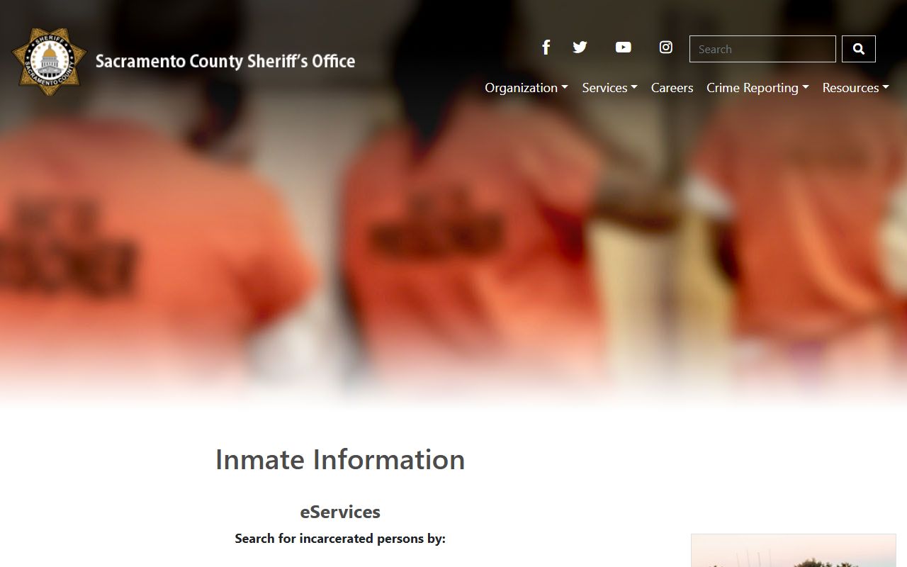 Sacramento County court records Sheriff inmate information jail lookup