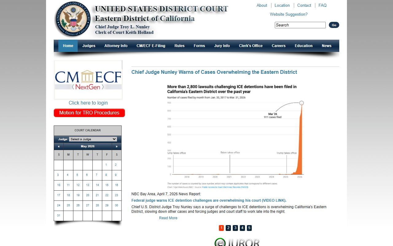 Sacramento County court records U.S. District Court Eastern District California