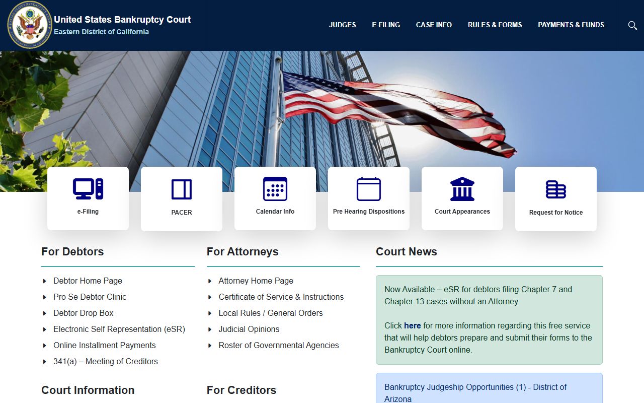 Sacramento County U.S. Bankruptcy Court Eastern District of California