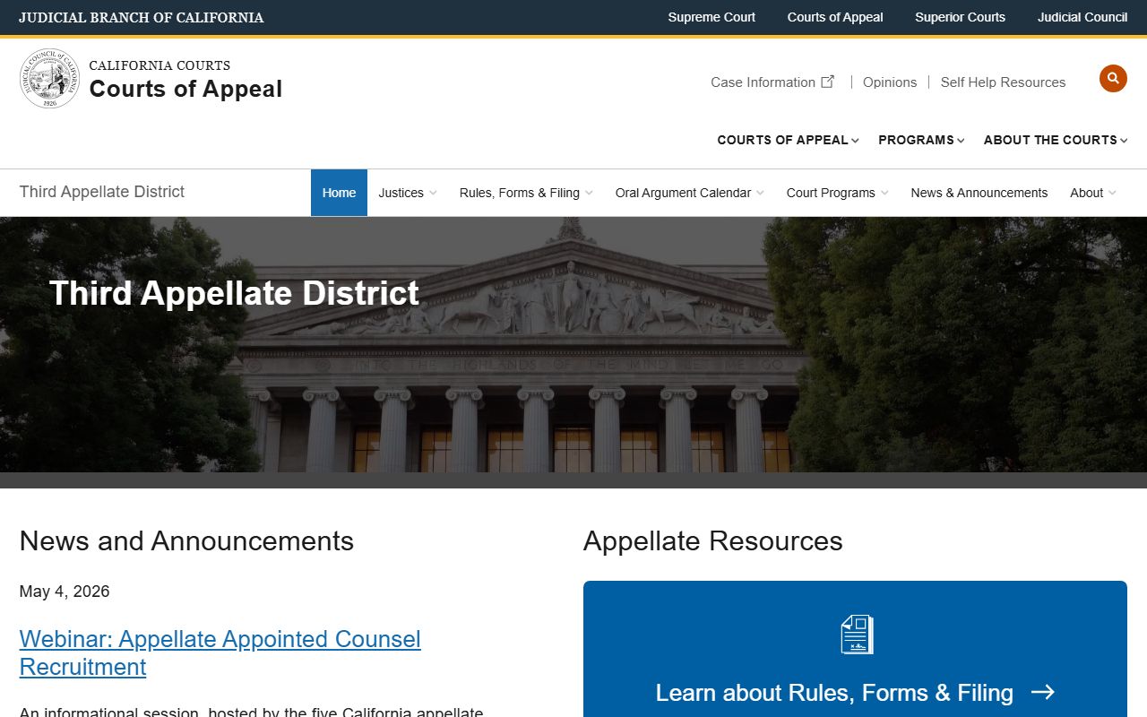 Sacramento County Court of Appeal Third Appellate District