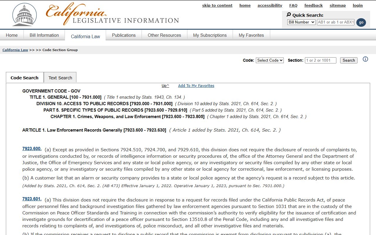 Sacramento County public records California Public Records Act statute